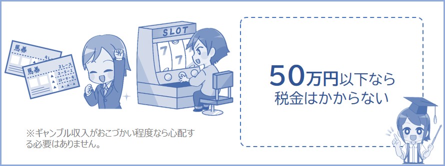 ギャンブル収入が50万円以下なら税金はかからない