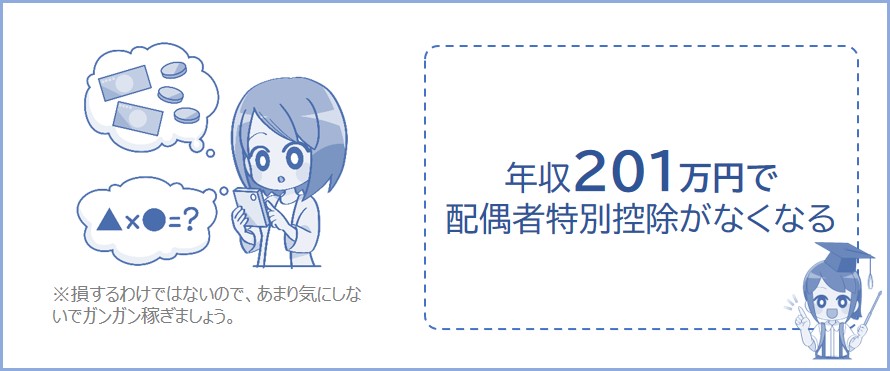 パート主婦の201万円の壁とは、配偶者特別控除が利用できなくなるライン