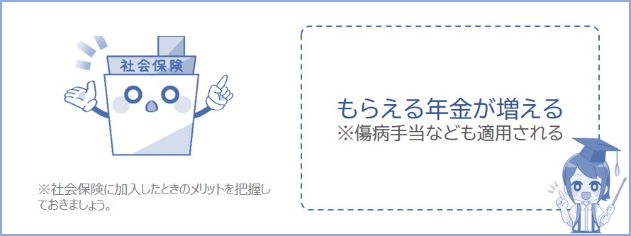 社会保険に加入すれば年金が増えたりする