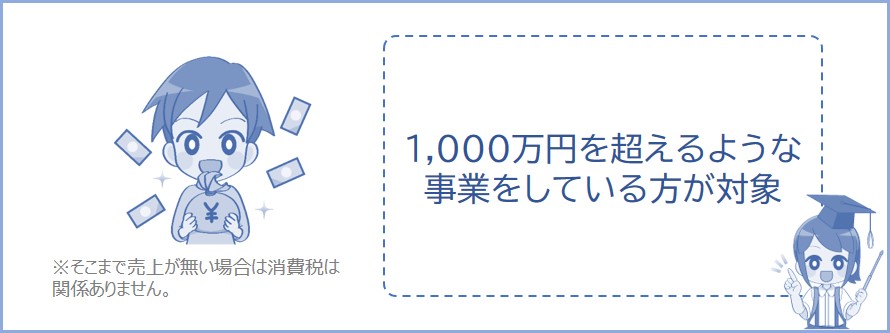 個人事業主の消費税は、売上1,000万円超えが対象