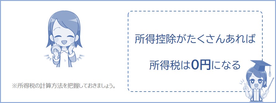 所得控除がたくさんあれば所得税は0円になる