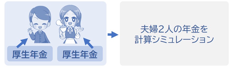 夫が会社員で妻がアルバイトで厚生年金に加入してた場合の年金をシミュレーション