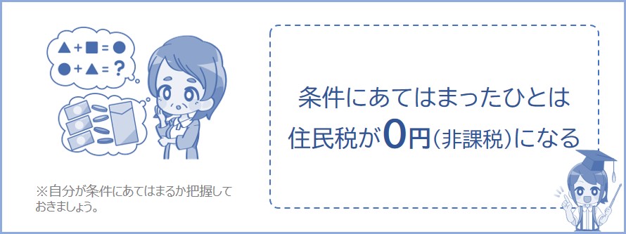 条件にあてはまれば住民税が0円になる