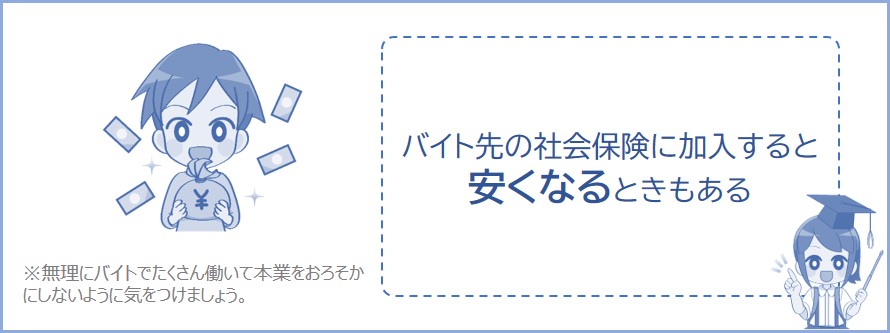 個人事業主がアルバイト先の社会保険に加入すると保険料が安くなる場合がある