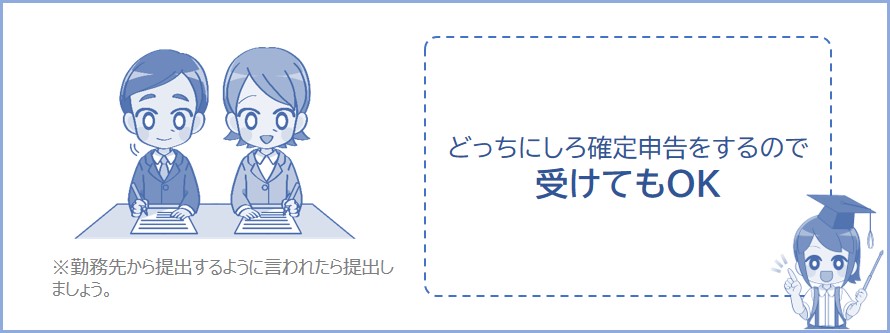 確定申告をするので、年末調整は受けてもいい