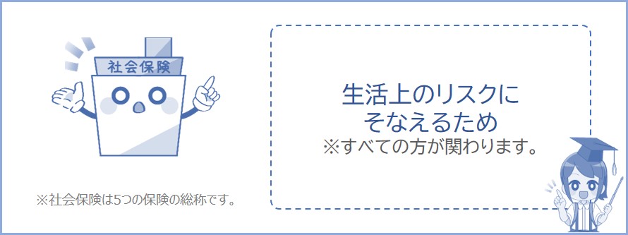 社会保険は避けることのできない生活上のリスクにそなえるためにある。