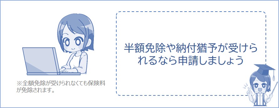 全額免除が受けられなくても納付猶予などが受けられるなら申請しましょう