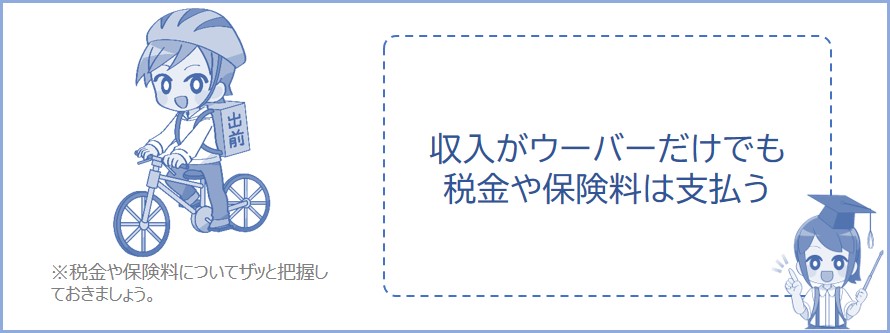 ウーバーイーツにも税金や保険料はかかります