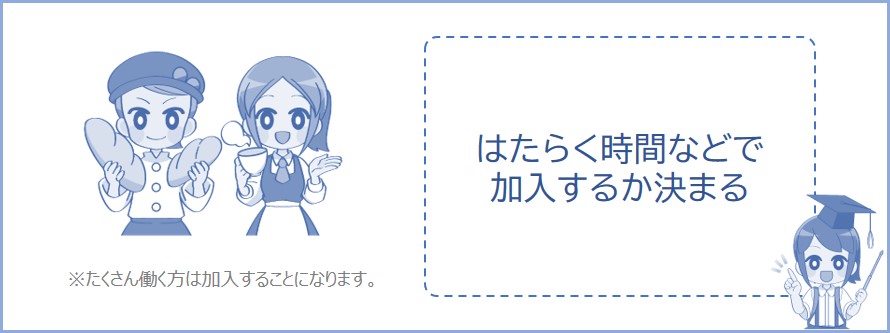 働く時間などによって厚生年金に加入するか決まる