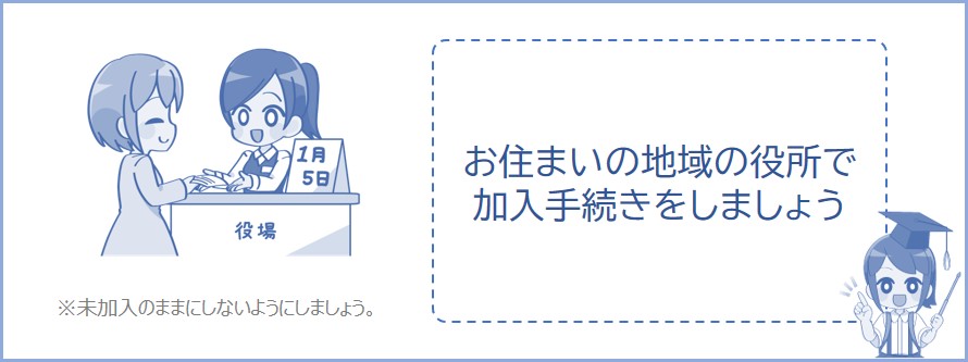 お住まいの地域で加入手続きをしましょう